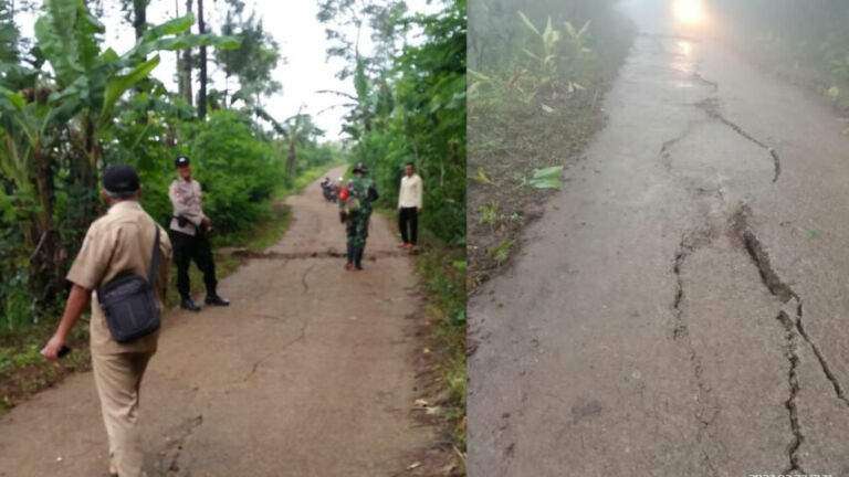 Tanah retak di Dukuh Oro Oro Desa Gajah Sambit