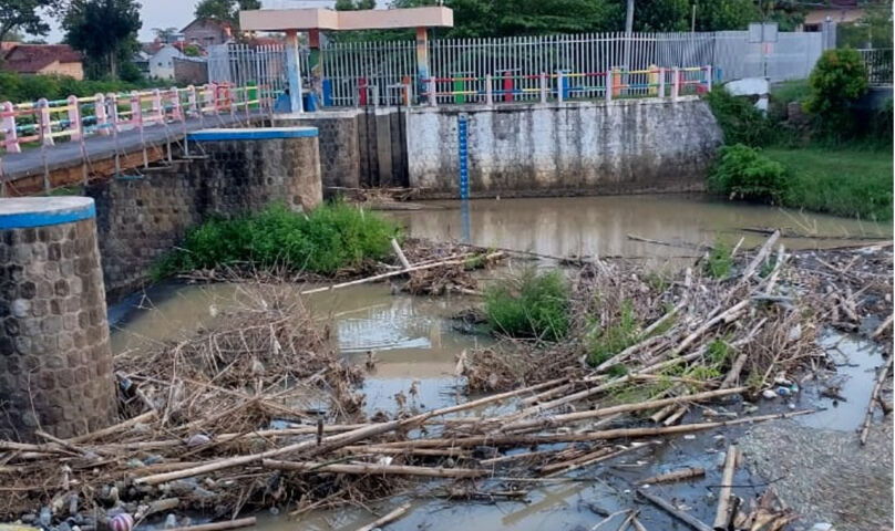 Sampah Bambu Tersangkut di Dam Cokromenggalan Segera Dibersihkan