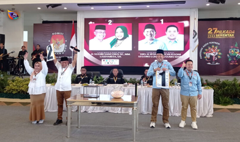 Ipong – Luhur Nomor Urut 1, Sugiri – Lisdyarita Nomor Urut 2 di Pilkada 2024