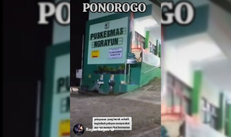 Tangkapan layar dari video viral terkait pelayanan Puskesmas Ngrayun