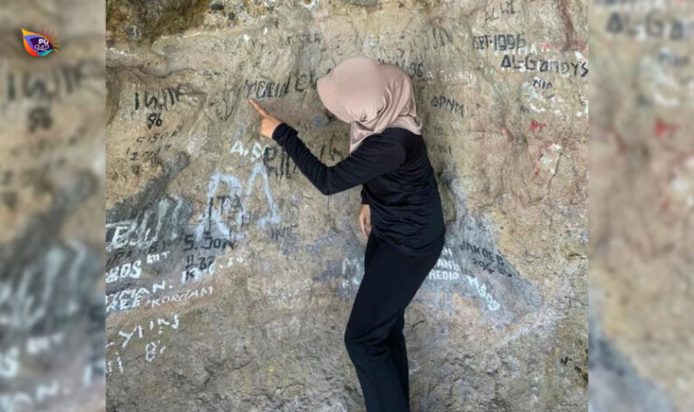 Salah satu spot vandalisme diantara masih banyak lagi di goa Mranten, tempat yang sekarang menyedot banyak masyarakat untuk menikmati keindahan alam. (Gambar/Karin)