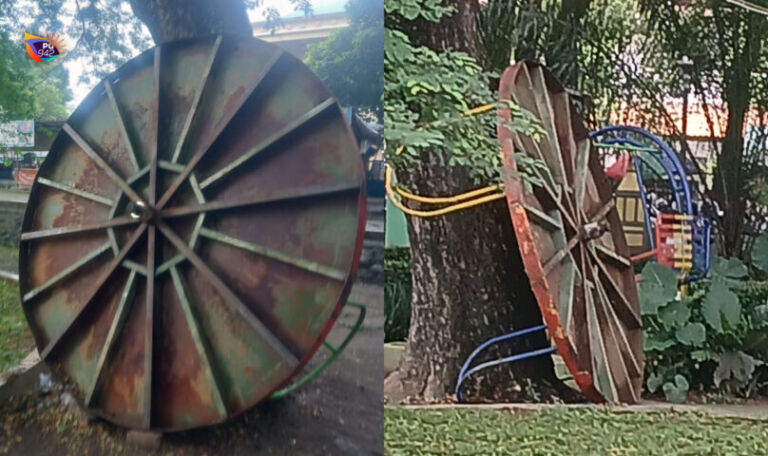 Wahana permainan putar yang rusak akhirnya dicopot karena membahayakan. (Foto/Istimewa)