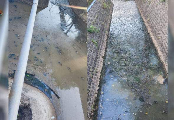 pencemaran sungai di sekitar MTSN 3 Ngunut babadan