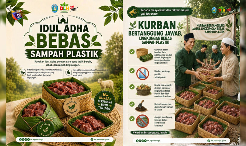 poster DLH ajak warga Ponorogo hindari kantong plastik (foto: istimewa)