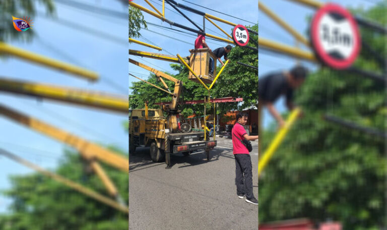 Dishub Tambah Rambu Larangan Kendaraan Berat Masuk Jalan Hos Cokro