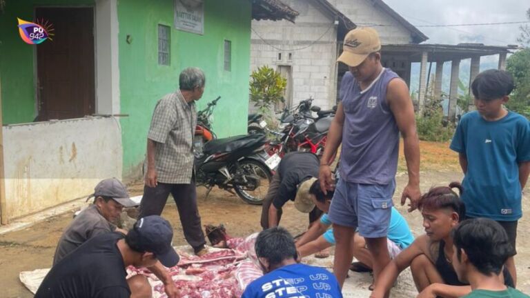 mushola di dukuh krajan desa Wonodadi Ngrayun dapat bantuan hewan kurban (foto: Hengki)