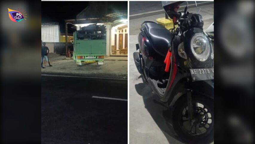motor scoopy menabrak bak truk