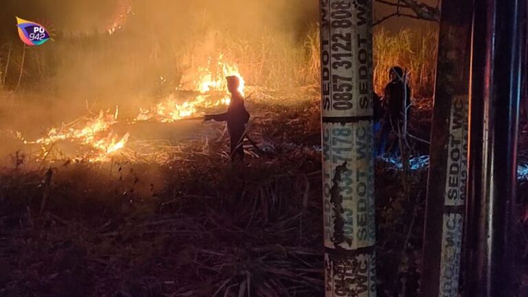 3 Hektare Lahan Tebu di Brahu Siman Terbakar (Foto: AKP Nanang Budianto)