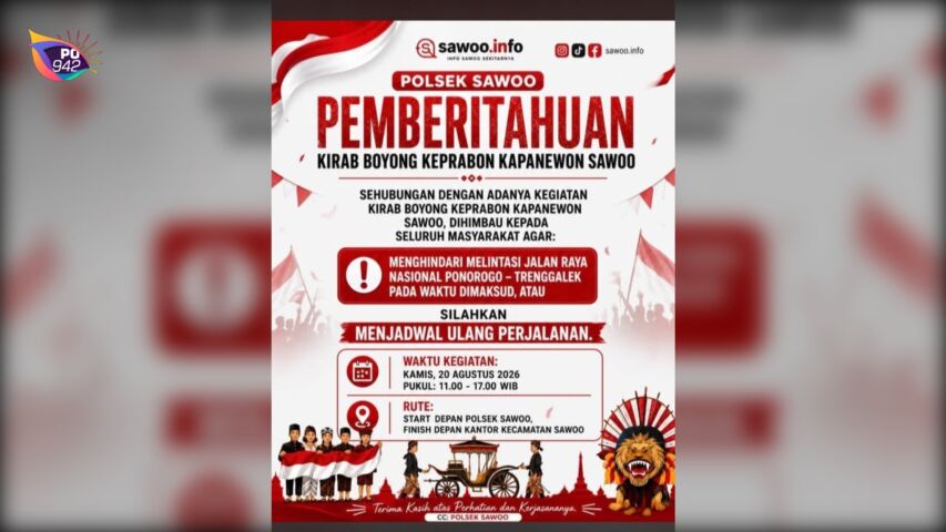 Ada Kirab, Polsek Sawoo Akan Terapkan Sistem Buka-Tutup di Jalan Ponorogo-Trenggalek (Foto: Tutut Ariyanto)